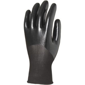   Szerelőkesztyű, szürke pa/fekete nitril mártás, 3/4 hát