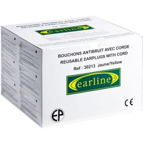 Earline - sárga zsinóros, lamellás füldugó + doboz snr 30db