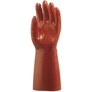 Mártott pvc kesztyű, piros, 40cm hosszú