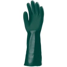 Mártott polimer kesztyű, zöld, vegyszerálló, 40cm