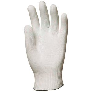   Kötött, fehér poliamid kesztyű, rugalmas, öt szálas férfi
