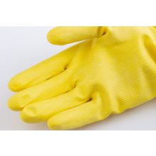 Htg sárga gumikesztyű, 30cm/0,5mm, pamutbolyhozott belső