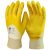 Tenyéren mártott sárga nitril kesztyű